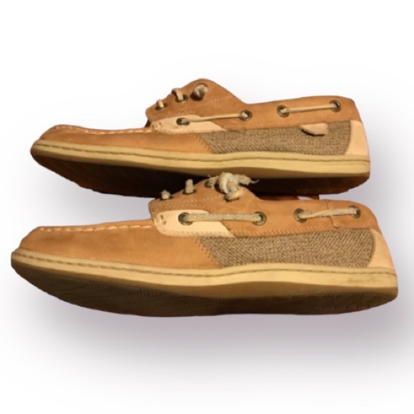 Women’s SPERRY Angelfish Linen Oat Boat Shoe. - Picture 2 of 10